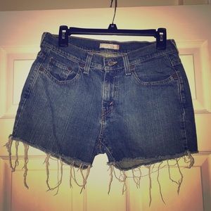 Distressed beachy shorts